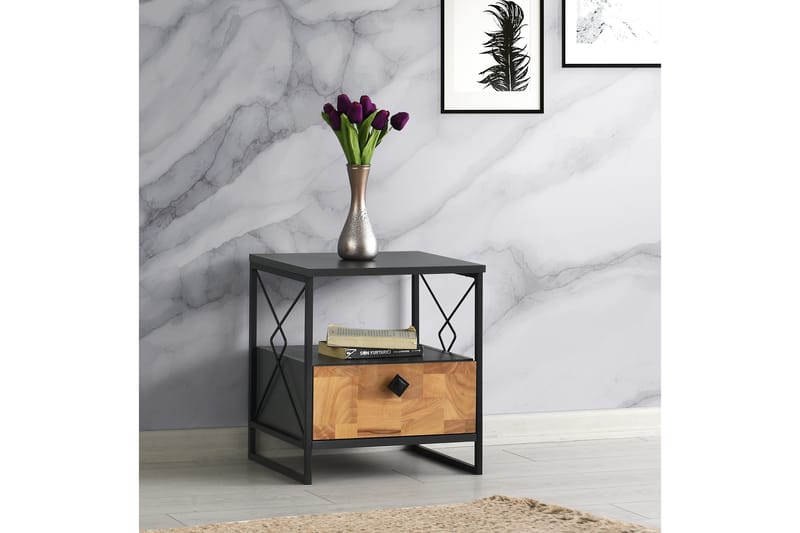 Sinasi Nattbord 45x41 cm - Antrasitt - Møbler - Bord - Avlastningsbord - Sengebord & nattbord