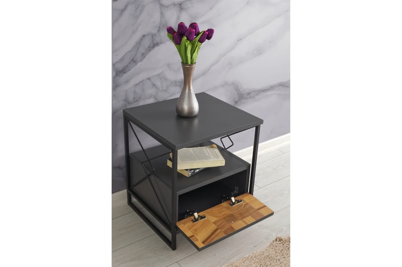 Sinasi Nattbord 45x41 cm - Antrasitt - Møbler - Bord - Avlastningsbord - Sengebord & nattbord