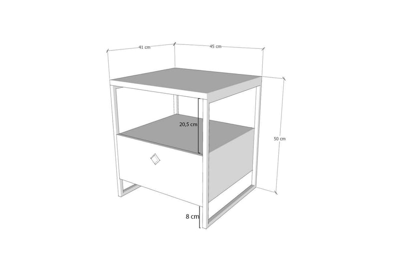 Sinasi Nattbord 45x41 cm - Antrasitt - Møbler - Bord - Avlastningsbord - Sengebord & nattbord