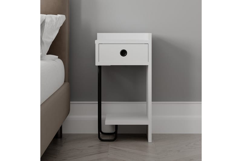 Sirius Nattbord 32x30 cm Hvit - Hanah Home - Møbler - Bord - Avlastningsbord - Sengebord & nattbord