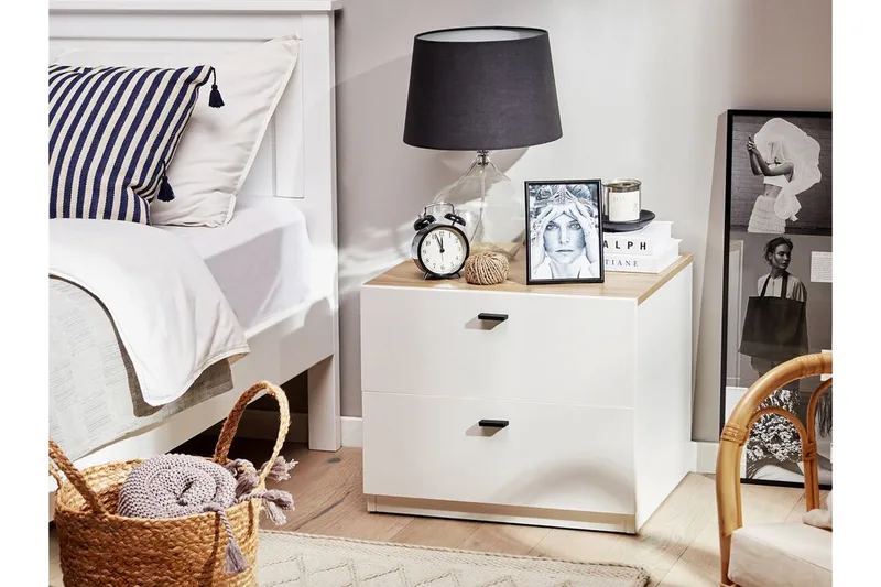 Sofabord hvit/lys trefarge EDISON - Hvit - Møbler - Bord - Avlastningsbord - Sengebord & nattbord