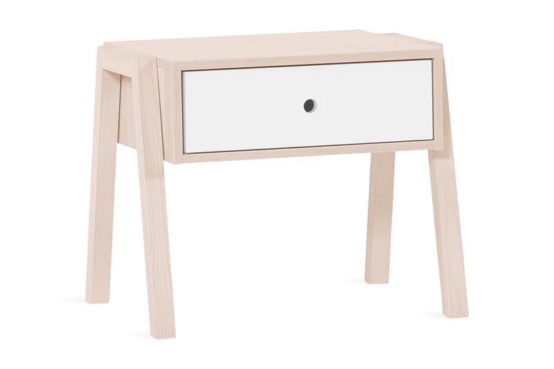 Spot Nattbord 58 cm med Oppbevaring Skuff Natur/Hvit - VOX - Møbler - Bord - Avlastningsbord - Sengebord & nattbord