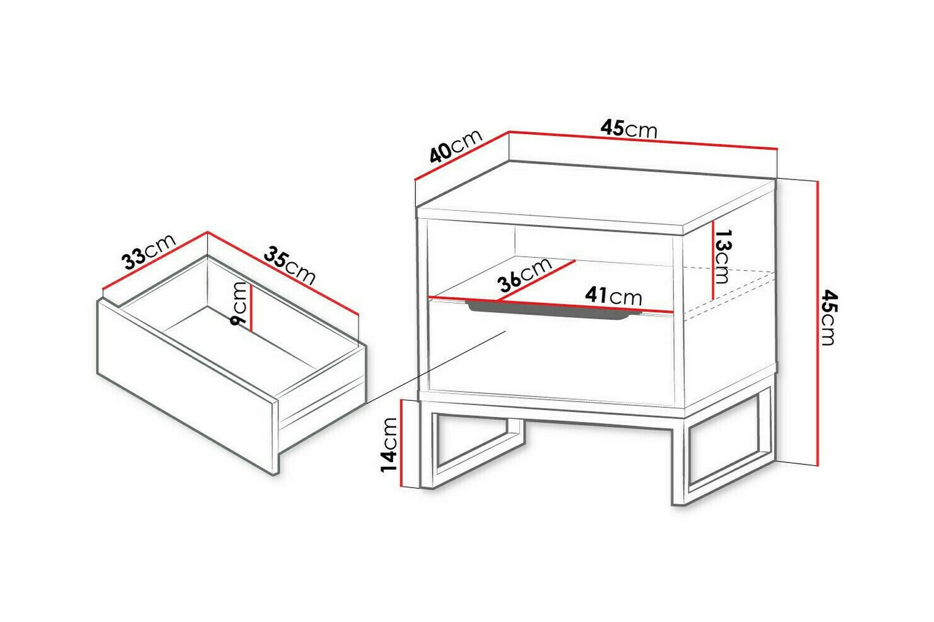 Staffin Sengbord 45 cm - Hvid - Møbler - Bord - Avlastningsbord - Sengebord & nattbord