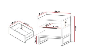Staffin Sengbord 45 cm - Hvid - Møbler - Bord - Avlastningsbord - Sengebord & nattbord