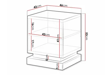 Strontian Nattbord 46 cm med Oppbevaring og Hyller i Tre - Hvit - Møbler - Bord - Avlastningsbord - Sengebord & nattbord
