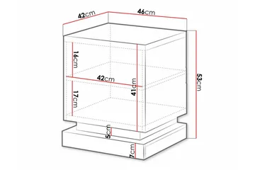 Strontian Nattbord 46 cm med Oppbevaring og Hyller i Tre - Hvit - Møbler - Bord - Avlastningsbord - Sengebord & nattbord