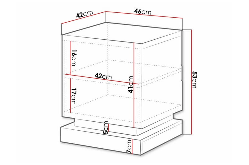 Strontian Nattbord 46 cm med Oppbevaring og Hyller i Tre - Hvit - Møbler - Bord - Avlastningsbord - Sengebord & nattbord