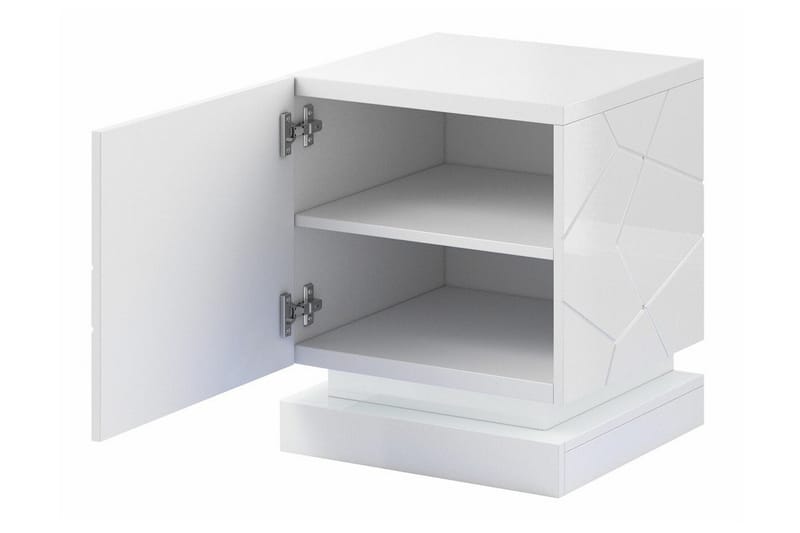 Strontian Nattbord 46 cm med Oppbevaring og Hyller i Tre - Svart - Møbler - Bord - Avlastningsbord - Sengebord & nattbord