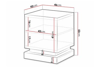 Strontian Nattbord 46 cm med Oppbevaring og Hyller i Tre - Svart - Møbler - Bord - Avlastningsbord - Sengebord & nattbord