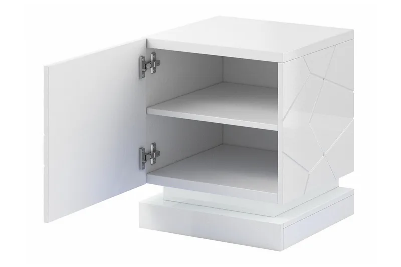 Strontian Nattbord 46 cm med Oppbevaring og Hyller i Tre - Svart - Møbler - Bord - Avlastningsbord - Sengebord & nattbord