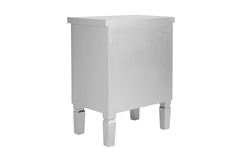 Tigy Nattbord 49 cm med Oppbevaring 2 Skuffer - Glass/Silver - Møbler - Bord - Avlastningsbord - Sengebord & nattbord
