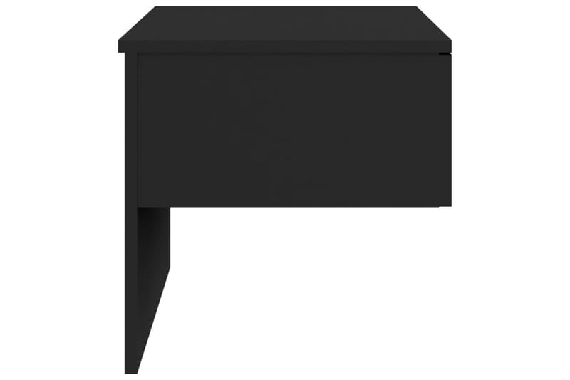 Veggmontert nattbord 2 stk svart konstruert tre - Svart - Sengebord & nattbord