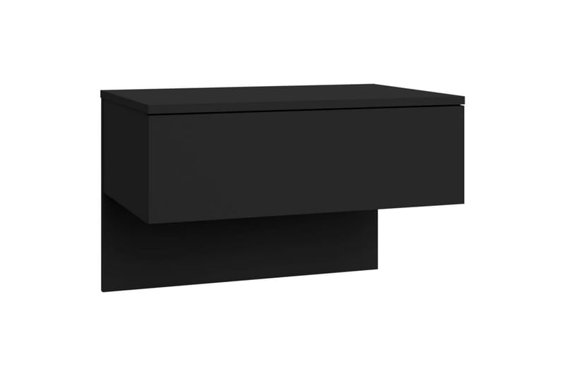 Veggmontert nattbord 2 stk svart konstruert tre - Svart - Sengebord & nattbord