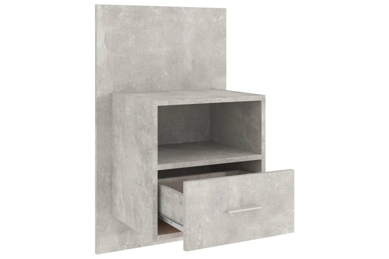 Veggmontert nattbord betonggrå konstruert tre - Grå - Sengebord & nattbord
