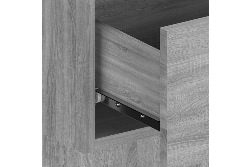 Veggmontert nattbord grå sonoma konstruert tre - Grå - Sengebord & nattbord