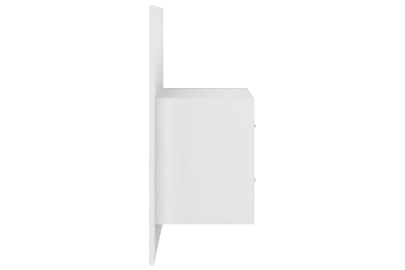 Veggmontert nattbord høyglans hvit konstruert tre - Hvit - Sengebord & nattbord