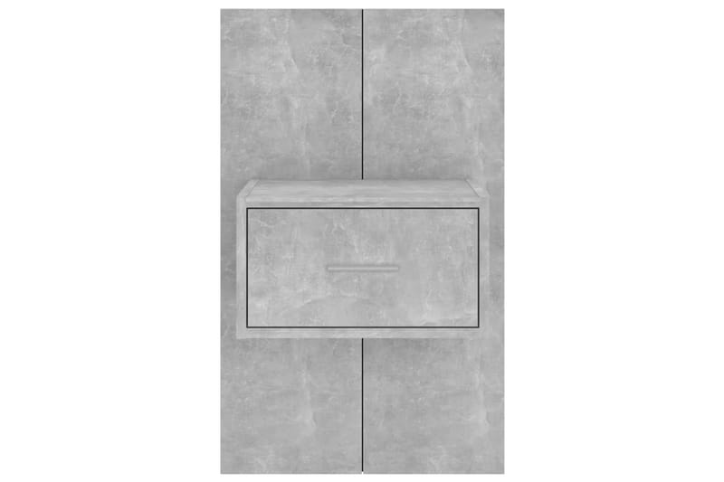 Veggmonterte nattbord 2 stk betonggrå konstruert tre - Grå - Møbler - Bord - Avlastningsbord - Sengebord & nattbord