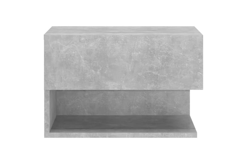 Veggmonterte nattbord 2 stk betonggrå konstruert tre - Grå - Sengebord & nattbord