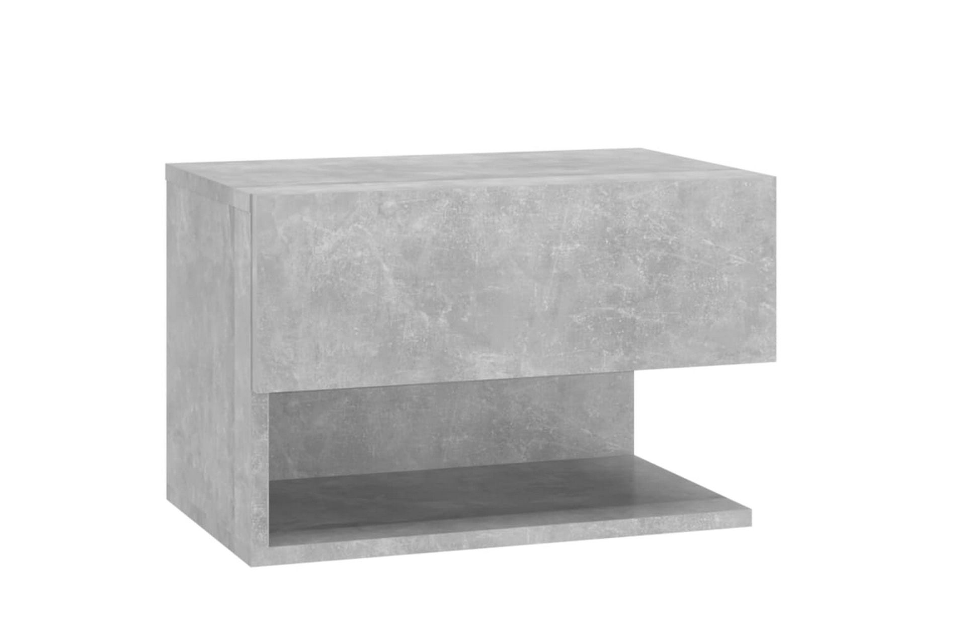 Veggmonterte nattbord 2 stk betonggrå konstruert tre - Grå - Møbler - Bord - Avlastningsbord - Sengebord & nattbord