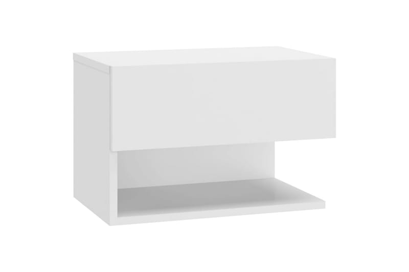 Veggmonterte nattbord 2 stk hvit konstruert tre - Hvit - Møbler - Bord - Avlastningsbord - Sengebord & nattbord