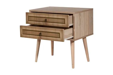 Vellavie Nattbord 60 cm med Oppbevaring 2 Skuffer Ramme - Brun - Møbler - Bord - Avlastningsbord - Sengebord & nattbord