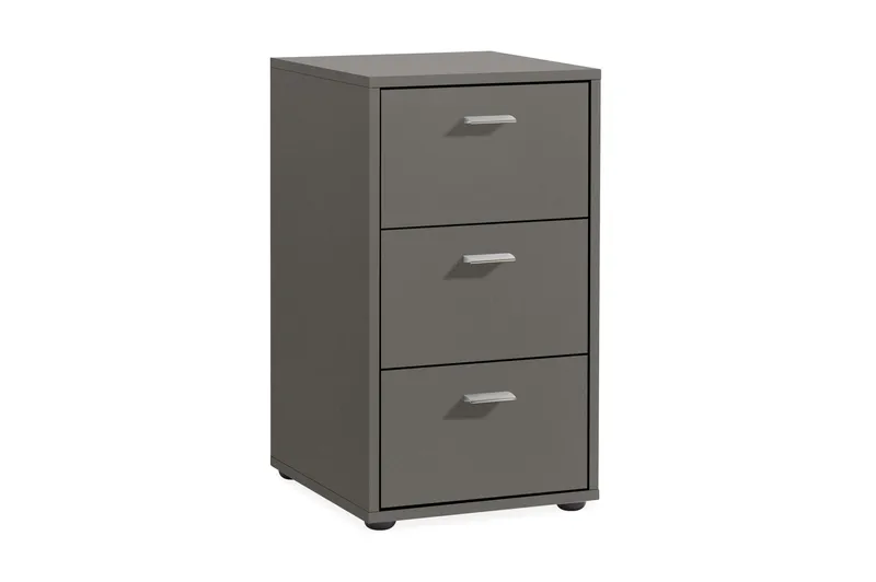 Virginia Nattbord 35 cm med Oppbevaring 3 Skuffer - Grå - Møbler - Bord - Avlastningsbord - Sengebord & nattbord