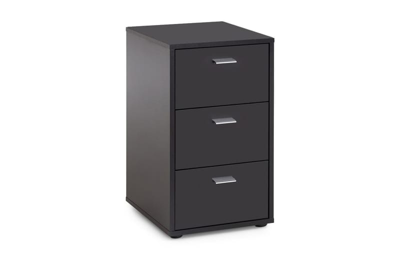 Virginia Nattbord 35 cm med Oppbevaring 3 Skuffer - Grå/Svart - Møbler - Bord - Avlastningsbord - Sengebord & nattbord