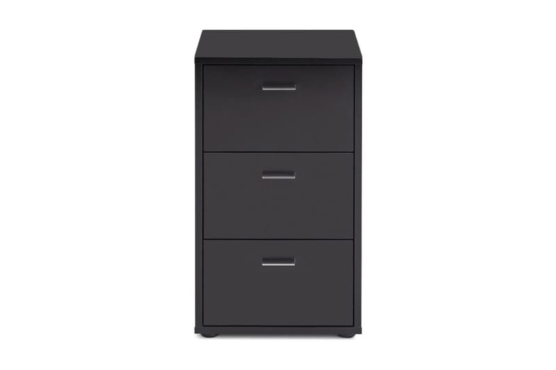 Virginia Nattbord 35 cm med Oppbevaring 3 Skuffer, Grå/Svart