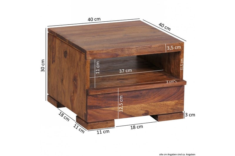 Werdebaugh Nattbord 40 cm - Brun - Møbler - Bord - Avlastningsbord - Sengebord & nattbord