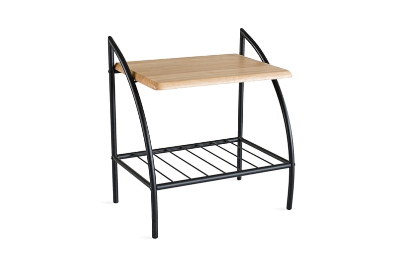 Zenon Nattbord 54 cm med Oppbevaring Hylle - Svart/Natur - Møbler - Bord - Avlastningsbord - Sengebord & nattbord