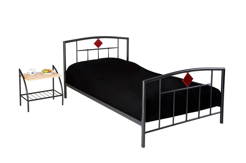 Zenon Nattbord 54 cm med Oppbevaring Hylle - Svart/Natur - Møbler - Bord - Avlastningsbord - Sengebord & nattbord