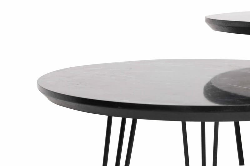 Apisa Settbord 45 cm - Grå / Svart - Sofabord - Settbord