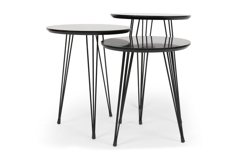 Apisa Settbord 45 cm - Grå / Svart - Sofabord - Sammenleggbart bord - Speilbord - Settbord