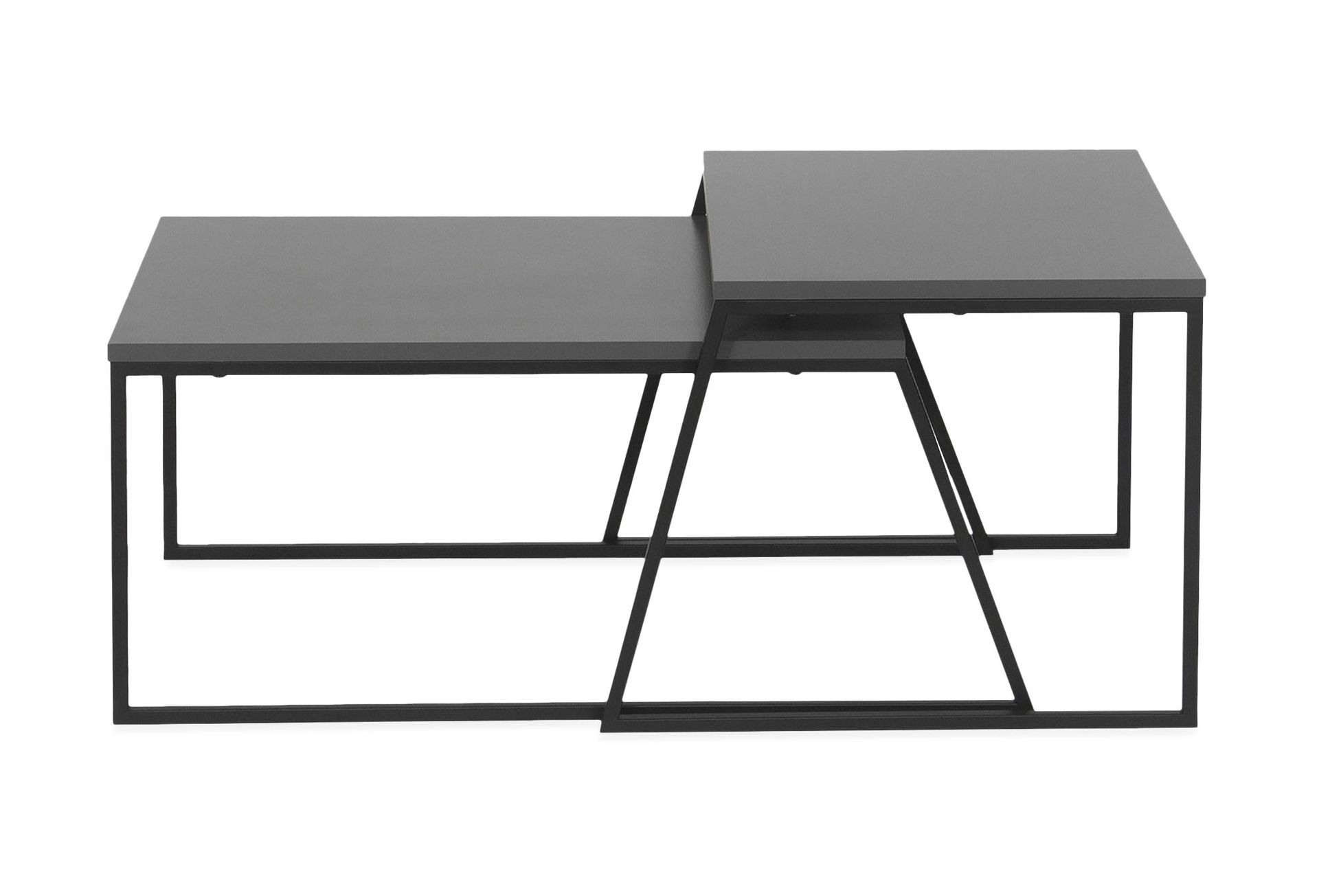 BodSjø Settbord 88 cm 2 Bord - Grå/Svart