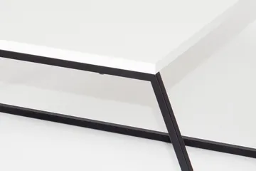 Bodsjö Rektangulært Settbord 88 cm i Metall med Steinutseende - Hvit - Møbler - Bord - Avlastningsbord - Settbord