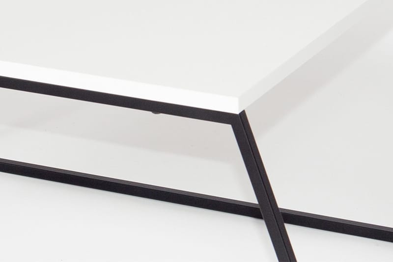 Bodsjö Rektangulært Settbord 88 cm i Metall med Steinutseende - Hvit - Møbler - Bord - Avlastningsbord - Settbord
