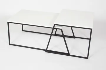 Bodsjö Rektangulært Settbord 88 cm i Metall med Steinutseende - Hvit - Møbler - Bord - Avlastningsbord - Settbord