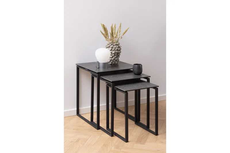 Cynthia Settbord - Sort - Møbler - Bord - Avlastningsbord - Settbord