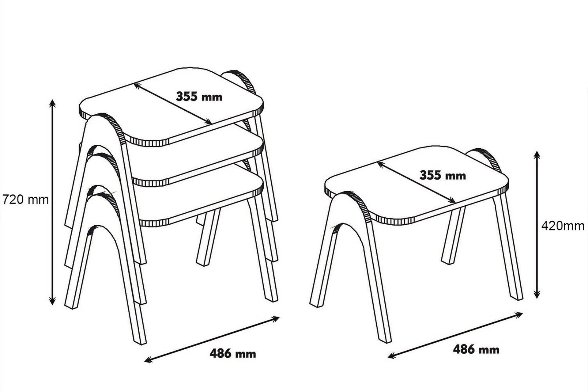 Hovdane Settbord 49 cm 3 Bord - Brun - Møbler - Bord - Avlastningsbord - Settbord