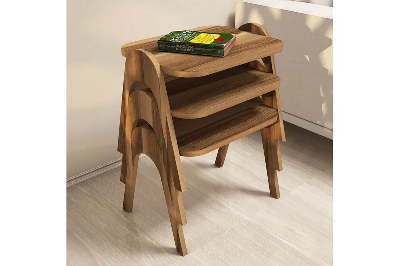 Hovdane Settbord 49 cm 3 Bord - Brun - Møbler - Bord - Avlastningsbord - Settbord