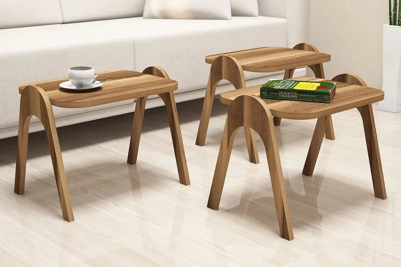 Hovdane Settbord 49 cm 3 Bord - Brun - Møbler - Bord - Avlastningsbord - Settbord