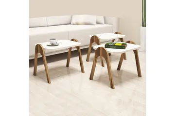 Hovdane Settbord 49 cm 3 Bord - Hvit - Møbler - Bord - Avlastningsbord - Settbord