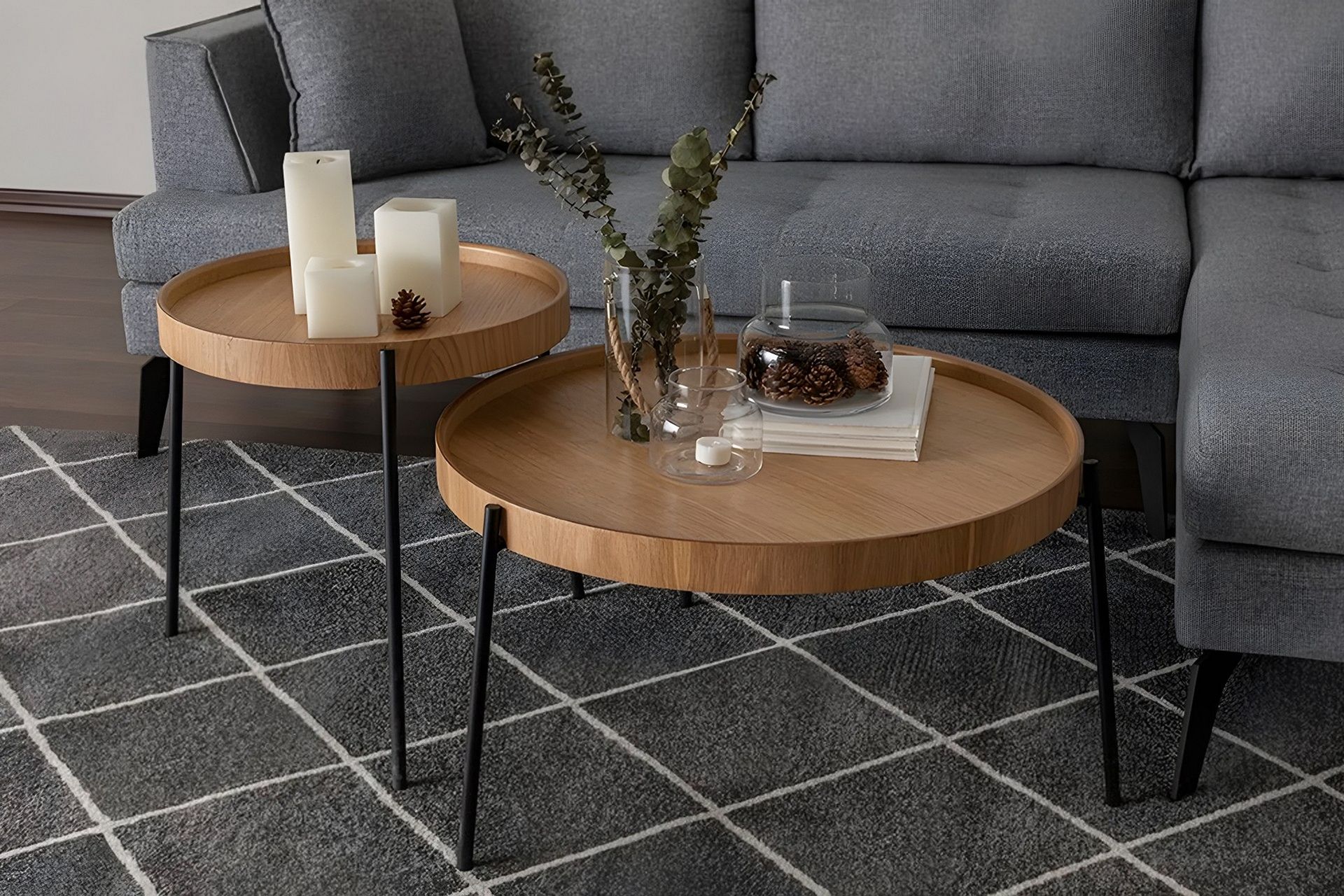 Rachida Settbord - Naturell - Møbler - Bord - Avlastningsbord - Settbord