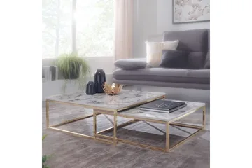Satsbord Wohnling Vit, Grå, Guld - Møbler - Bord - Avlastningsbord - Settbord