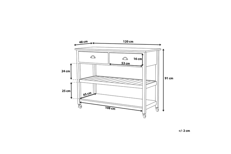 Shawano Serveringsbord 120 cm - Svart - Lampebord & sidebord - Brettbord og småbord
