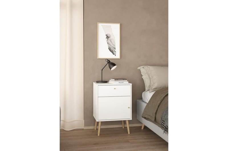 Shinta Nattbord 50 cm - Hvit - Møbler - Bord - Avlastningsbord - Sengebord & nattbord