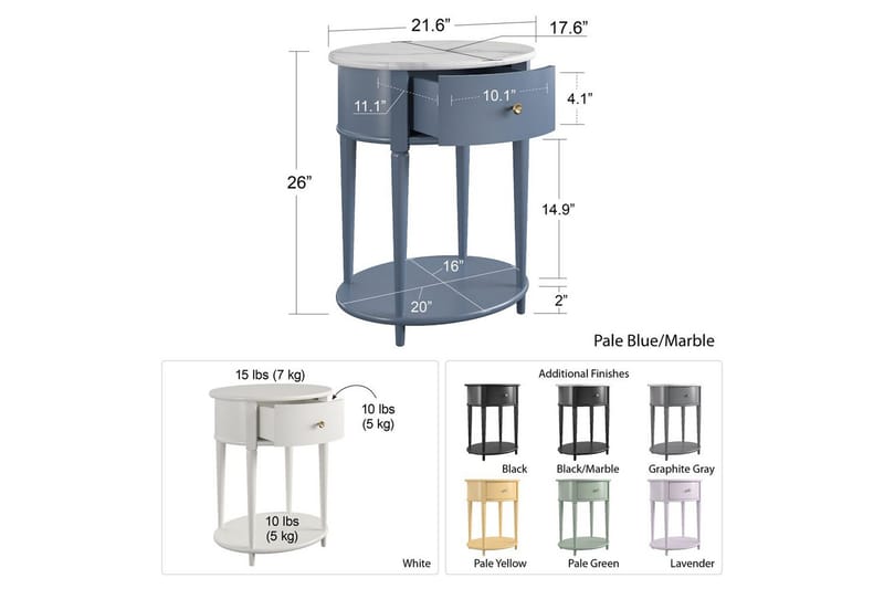 Side-/endebord Aurora - Møbler - Bord - Avlastningsbord - Lampebord & sidebord