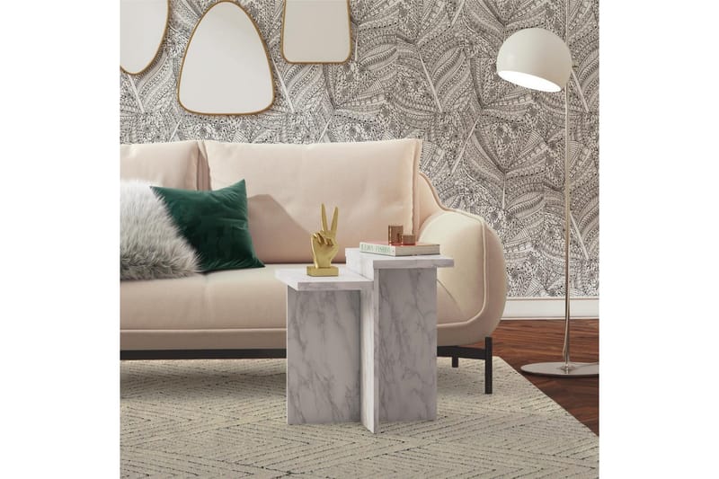 Side-/endebord Brielle Hvit marmor - Hvit marmor - Møbler - Bord - Avlastningsbord - Lampebord & sidebord
