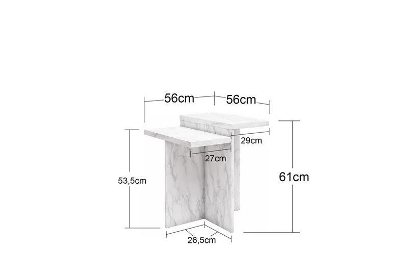 Side-/endebord Brielle Hvit marmor - Hvit marmor - Møbler - Bord - Avlastningsbord - Lampebord & sidebord