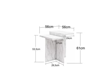 Side-/endebord Brielle Hvit marmor - Hvit marmor - Møbler - Bord - Avlastningsbord - Lampebord & sidebord
